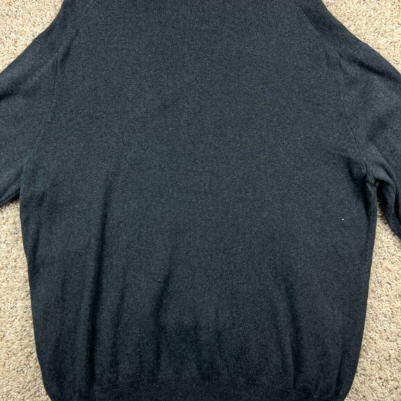 Polo Ralph Lauren Sweater Mens Large V-Neck Gray Long Sleeve Pullover Pony Logo - Picture 6 of 6